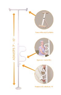 1100-W White Security Pole & Grab Bar-5