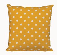 Yellow and Cream Polka Dot Throw Pillow