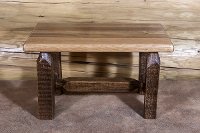 MWHCFSBSL Rustic Wooden Ottoman - Homestead
