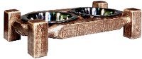 MWHCDFSSL Small Pet Rustic Barnwood and Stainless Feeder - Homestead