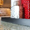 Glass Top Round Cocktail Table on Wheels - Croften-4