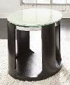 Clearance Crackle Glass Top Round End Table - Croften