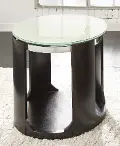 Crackle Glass Top Round End Table - Croften