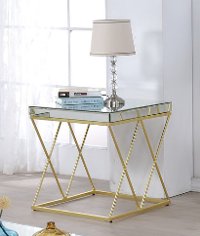 Mirror Glass Top End Table - Vista