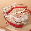 Hand Blown Glass Candy Cane Stripe Deep Dish Bowl