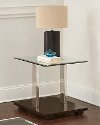 Contemporary Glass Top End Table - Kessy