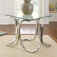 Contemporary Glass End Table - Leonardo