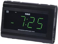 RC142 RCA Dual Wake Clock Radio with USB Charging