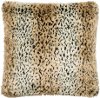 Clearance Tan and Black Faux Fur Throw Pillow
