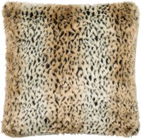 Tan and Black Faux Fur Throw Pillow