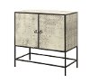 Antique Mirrored Glass 2 Door Cabinet - Marlena
