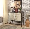 Antique Mirrored Glass 2 Door Cabinet - Marlena-2