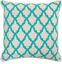 Turquoise Linen Throw Pillow