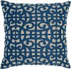 Marine Blue Cotton Throw Pillow