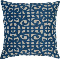 Marine Blue Cotton Throw Pillow