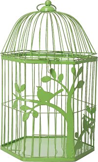 17 Inch Green Metal Nesting Birdcage