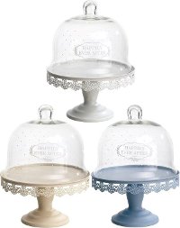 Assorted Metal and Glass Cake Stand