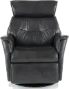 Charcoal Gray Large Leather Swivel Glider Power Recliner - Captain