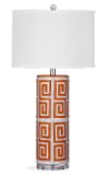 Orange and White Geometric Table Lamp
