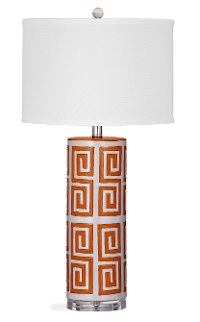 Orange and White Geometric Table Lamp