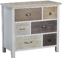 White and Driftwood 6 Drawer Chest - Brighton Coastal