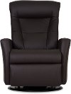 Coffee Brown Leather Large Swivel Glider Manual Recliner - Grove