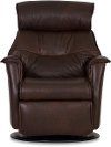 Truffle Brown Leather Compact Swivel Glider Manual Recliner - Captain