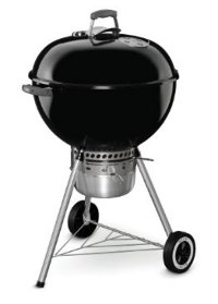14401001 Weber 22 Inch Black Original Kettle Premium Charcoal Grill
