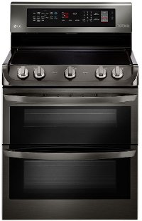 LDE4415BD LG Double Oven Electric Range - 7.3 cu. ft. Black Stainless Steel