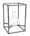 Clearance 15 Inch Glass Vase with Metal Frame