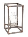 12 Inch Glass Vase with Metal Frame