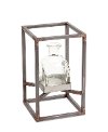 7 Inch Glass Vase with Metal Frame