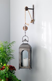 44 Inch Metal & Glass Mounted Lantern