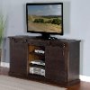 62 Inch Rustic Distressed Charred Oak TV Stand