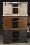 65 Inch Rustic Oak Barn Door TV Stand