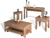 Rustic Distressed End Table - Driftwood-2