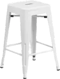 White Metal Stackable Counter Height Stool