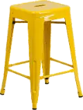 Yellow Metal Stackable Counter Height Stool