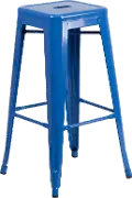 Blue Metal Stackable Bar Stool