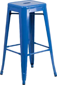 Blue Metal Stackable Bar Stool