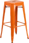 Orange Metal Stackable Bar Stool
