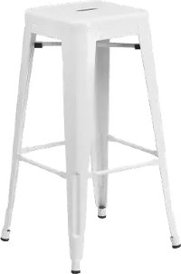 White Metal Stackable Bar Stool