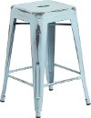 Backless Dream Blue 24 Inch Counter Height Stool