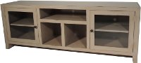 65 Inch Antique Distressed White TV Stand