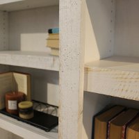 72 Inch Contemporary White Fir Bookcase-2