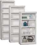 White 60 Inch Bookcase with Adjustable Shelves