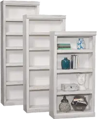 White 60 Inch Bookcase with Adjustable Shelves