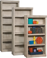 White Glaze 72 Inch Bookcase with Adjustable Shelves