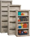 Antique White 60 Inch Bookcase with Adjustable Shelves