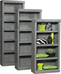 60 Inch Glaze Gray Bookcase
